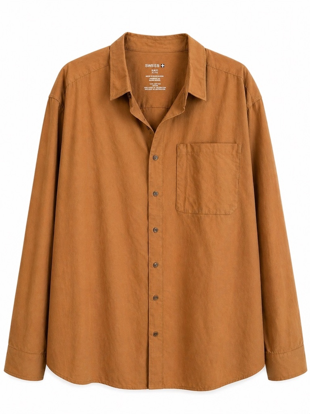 Men’s Swiss Tech Button Up Shirt 3XL Copper Penny Lightweight Stretch Outdoor